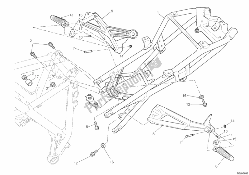 Todas as partes de Quadro Traseiro do Ducati Streetfighter S 1100 2012